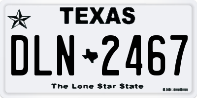 TX license plate DLN2467