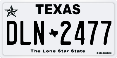 TX license plate DLN2477