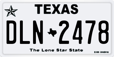 TX license plate DLN2478