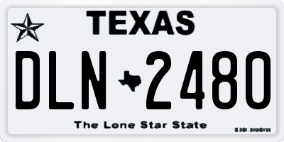 TX license plate DLN2480