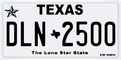TX license plate DLN2500