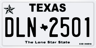 TX license plate DLN2501