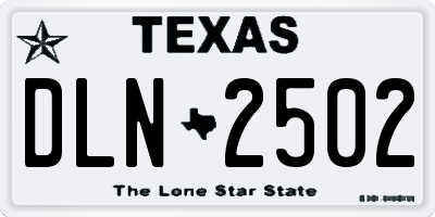 TX license plate DLN2502