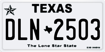 TX license plate DLN2503
