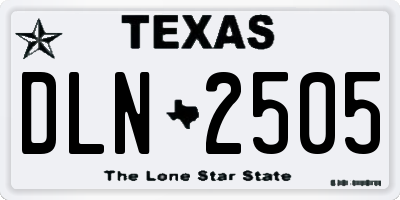 TX license plate DLN2505