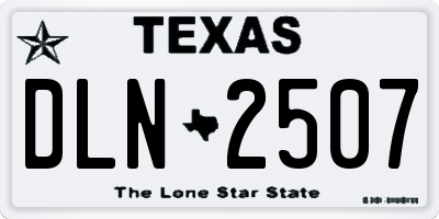 TX license plate DLN2507