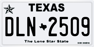 TX license plate DLN2509