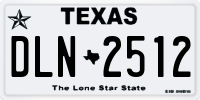 TX license plate DLN2512