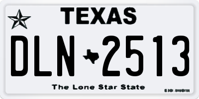TX license plate DLN2513