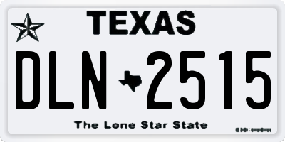 TX license plate DLN2515