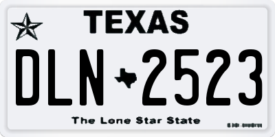 TX license plate DLN2523
