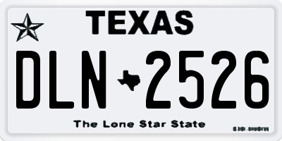 TX license plate DLN2526