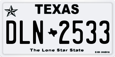 TX license plate DLN2533