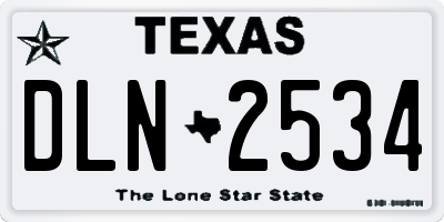 TX license plate DLN2534