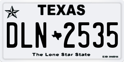 TX license plate DLN2535