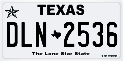 TX license plate DLN2536