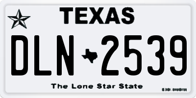 TX license plate DLN2539