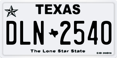 TX license plate DLN2540