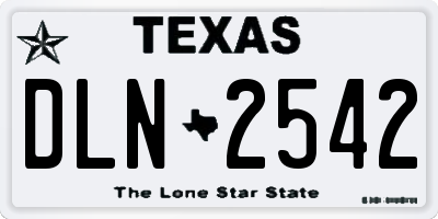 TX license plate DLN2542