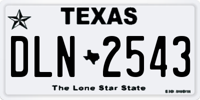 TX license plate DLN2543