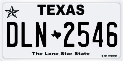 TX license plate DLN2546