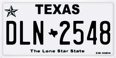 TX license plate DLN2548
