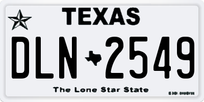 TX license plate DLN2549