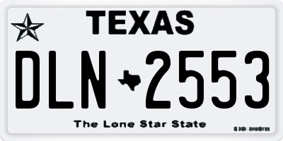 TX license plate DLN2553