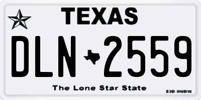 TX license plate DLN2559