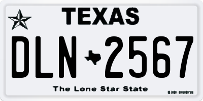 TX license plate DLN2567