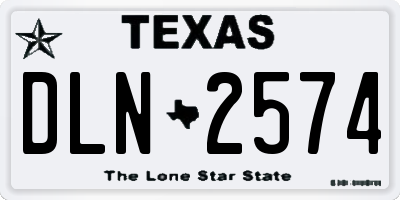 TX license plate DLN2574