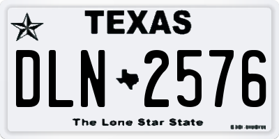 TX license plate DLN2576