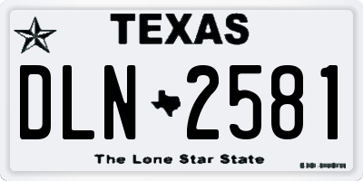 TX license plate DLN2581