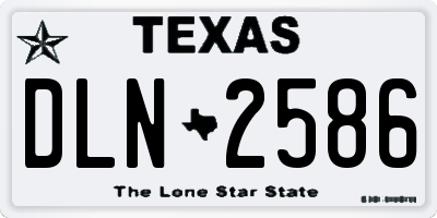 TX license plate DLN2586