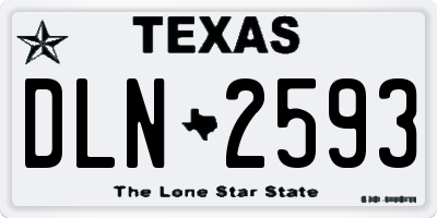 TX license plate DLN2593