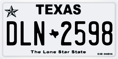 TX license plate DLN2598