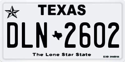 TX license plate DLN2602