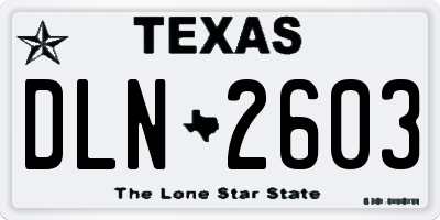 TX license plate DLN2603
