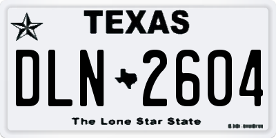 TX license plate DLN2604