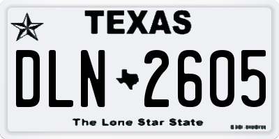 TX license plate DLN2605