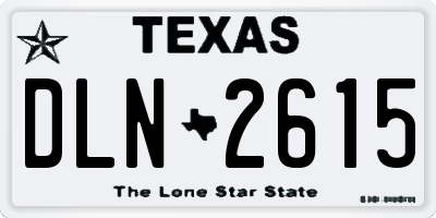 TX license plate DLN2615