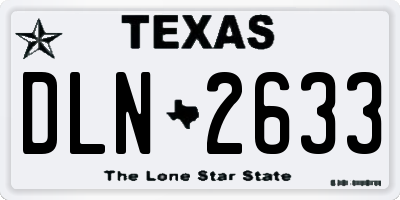 TX license plate DLN2633