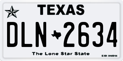TX license plate DLN2634