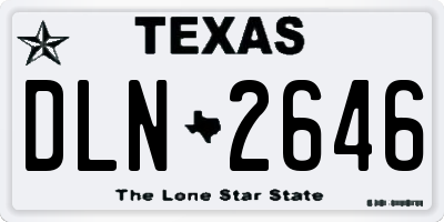TX license plate DLN2646