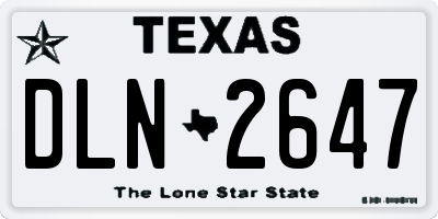 TX license plate DLN2647