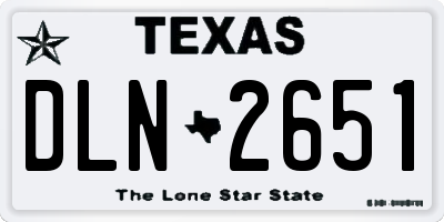 TX license plate DLN2651