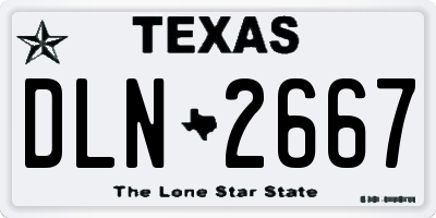 TX license plate DLN2667