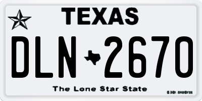 TX license plate DLN2670