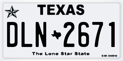 TX license plate DLN2671