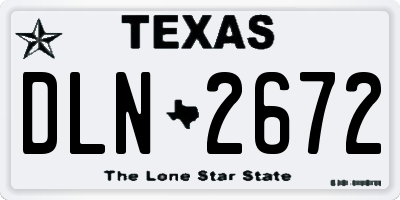 TX license plate DLN2672